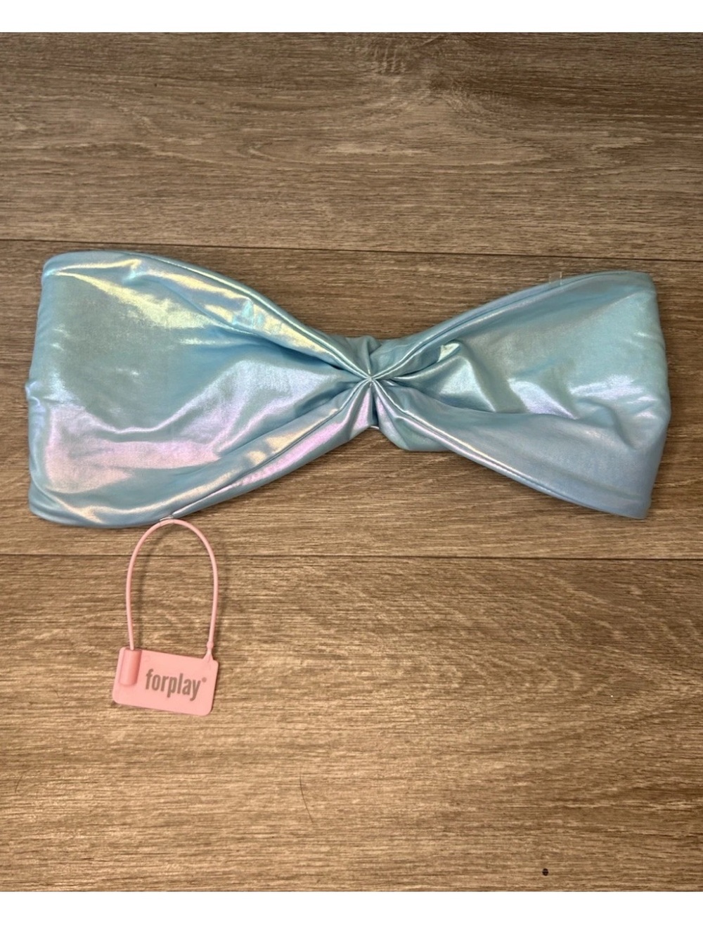 Forplay Blue Metallic Mermaidcore Twist Bandeau Tube Top XS Festival